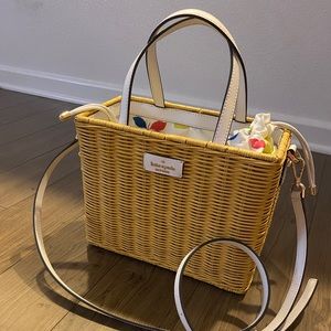 Kate spade Sam wicker lemon zest medium satchel